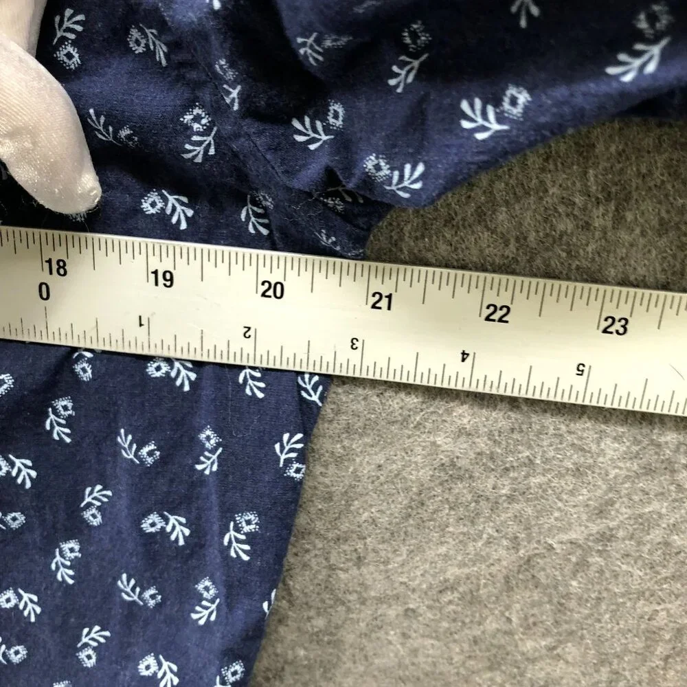 J.‎ Crew Long Sleeve Button Down Shirt Mens M Slim Navy Blue Floral Print Secret